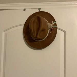 Brown Fedora Hat with Ribbon Accent